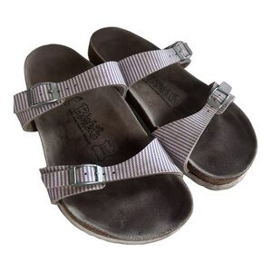 Birkenstock lilac and white striped Sandals with Adjustable Straps sz 7
